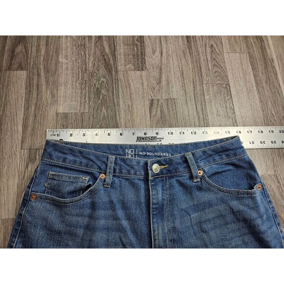 NOBO No Boundaries Juniors Size 11 Whiskered Straight Leg Denim Blue Jeans - Picture 7 of 11